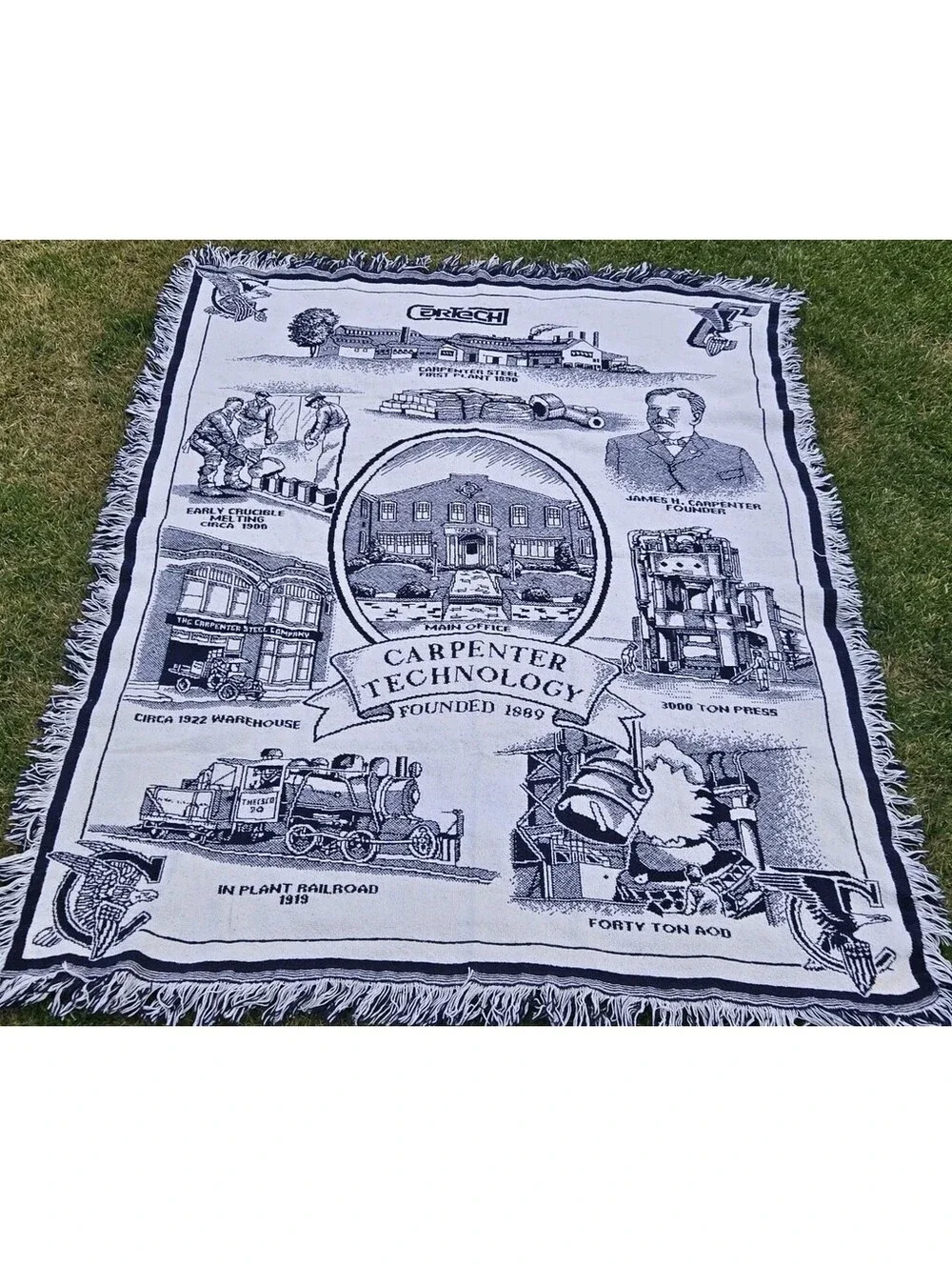 VTGCarpenter Technology Corp, Cartech, Steel Co Reading PA Blanket Throw 50 x 60